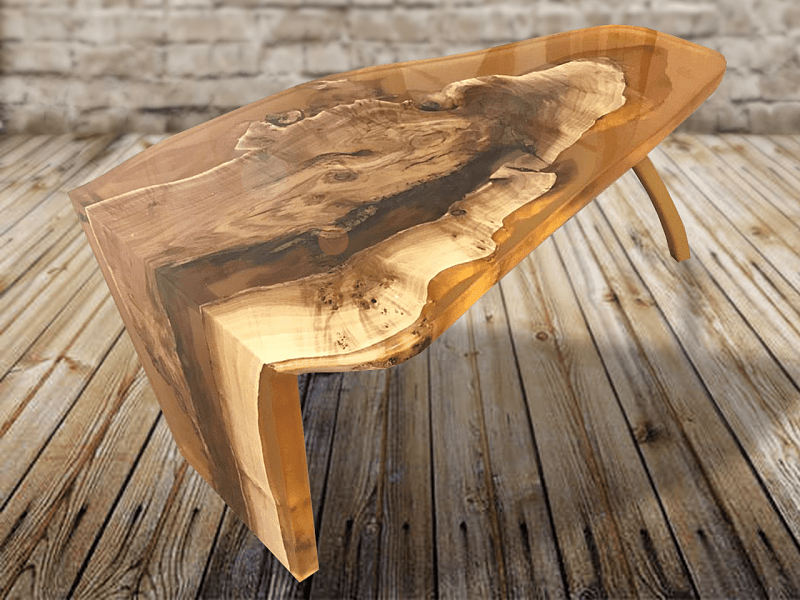 Эксклюзивный столик в янтарной заливке