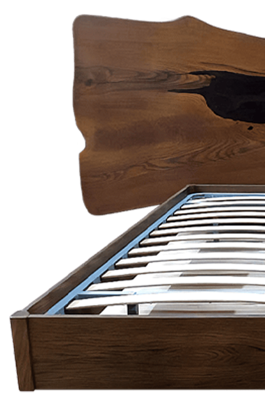 Кровать с шикарным дубовым слэбом