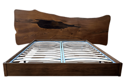 Кровать с шикарным дубовым слэбом