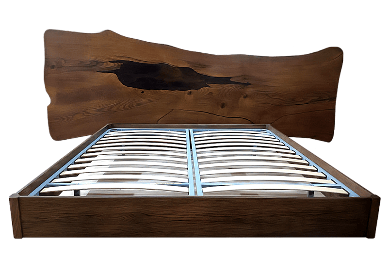 Кровать с шикарным дубовым слэбом